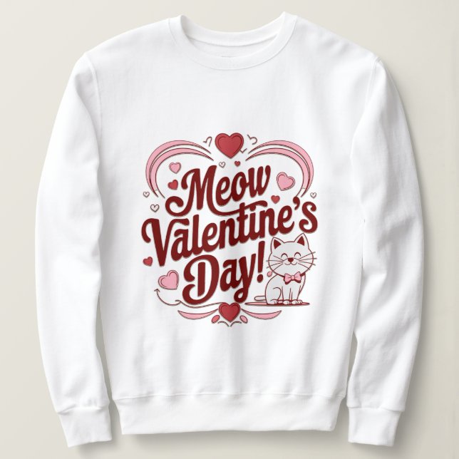 Meow Valentine T Shirt (Design framsida)