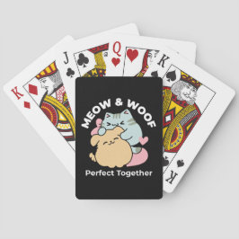 Meow & Woof Perfekt tillsammans - Cute Cat och Hun Casinokort