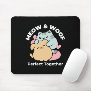Meow & Woof Perfekt tillsammans - Cute Cat och Hun Musmatta