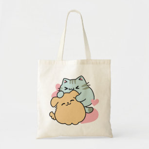 Meow & Woof Perfekt tillsammans - Cute Cat och Hun Tygkasse