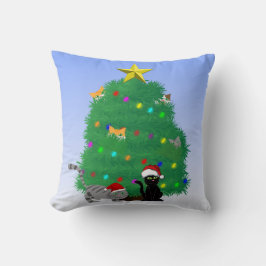 Meow-y Christmas Throw Pillow Kudde