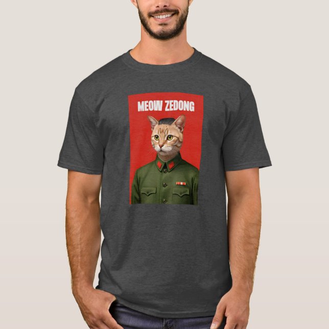 Meow Zedong - Humor T Shirt (Framsida)
