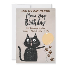 Meow-zing Birthday! Black Cat Går med min kattstas