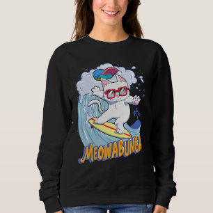 Meowabunga Coola Cat in Glass Cowabunga Surfs Up T Shirt