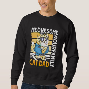 Meowall Cat Pappa vår familj Lång Ärmad Tröja