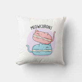 Meowcarons Funny Macaron Pun Kudde