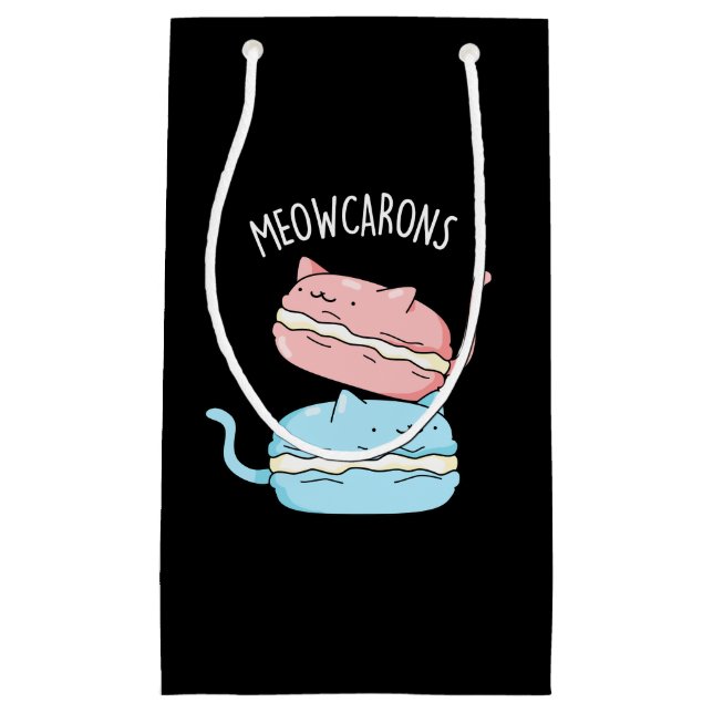 Meowcarons Funny Macaron Pun Mörk BG (Framsidan)