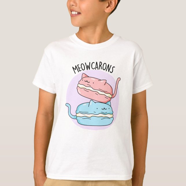 Meowcarons Funny Macaron Pun T Shirt (Framsida)