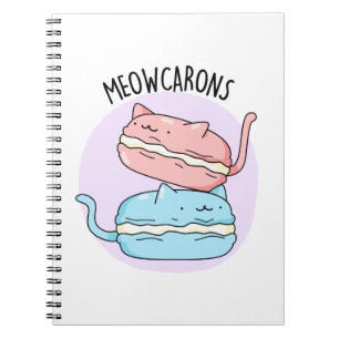 Meowcarons Rolig Macaron Puns Anteckningsbok