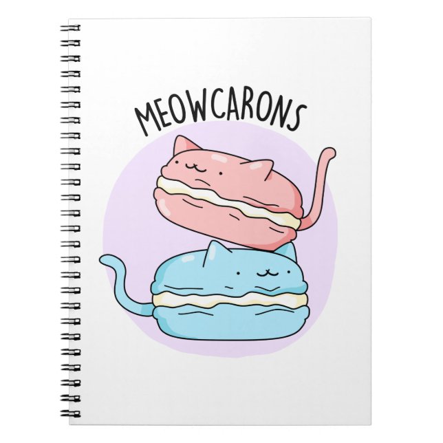 Meowcarons Rolig Macaron Skämt Anteckningsbok (Framsidan)