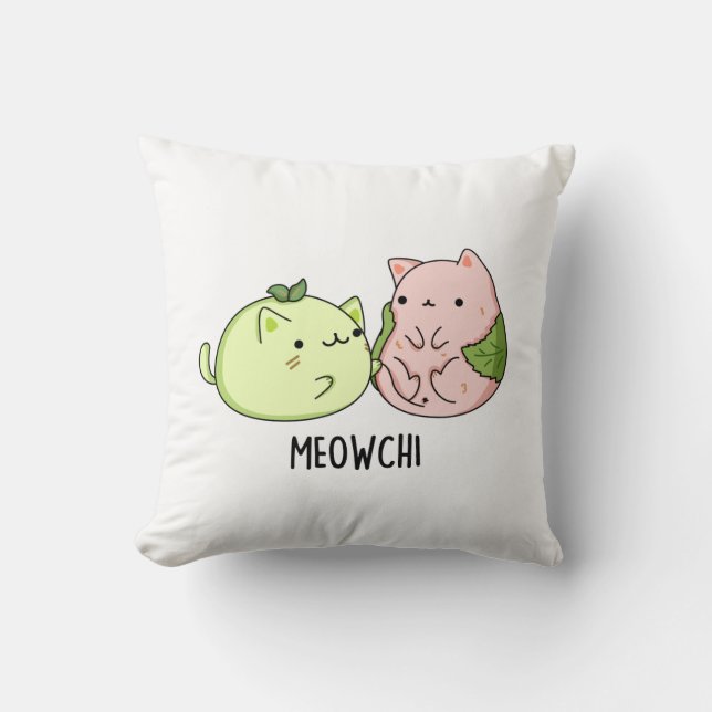 Meowchi Funny Mochi Pun Kudde (Framsida)