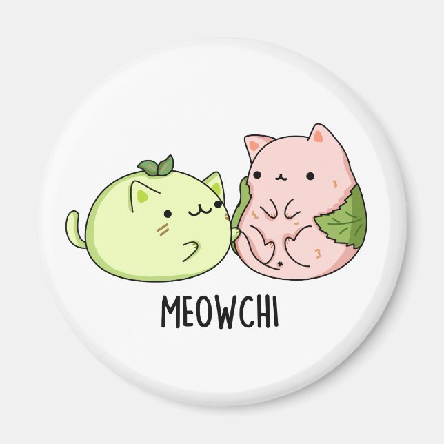 Meowchi Funny Mochi Pun Magnet (Framsidan)