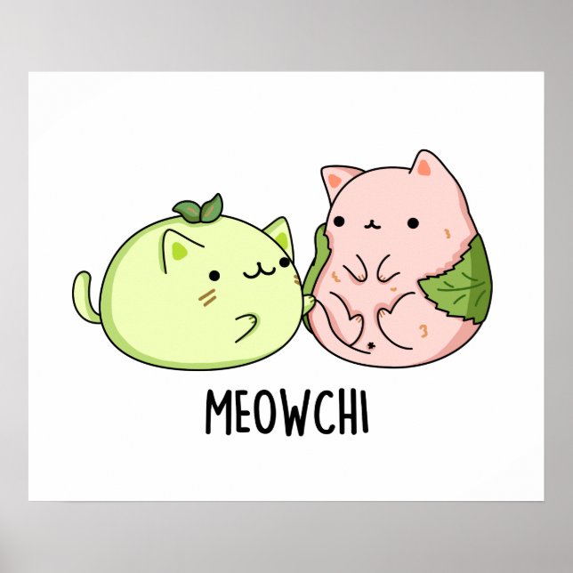 Meowchi Funny Mochi Pun Poster (Framsidan)