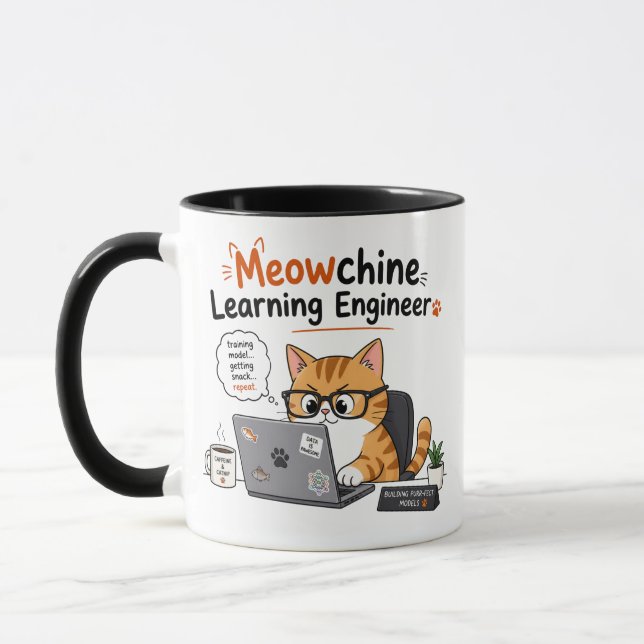 Meowchine Learning Ingenjör Mugg (Vänster)