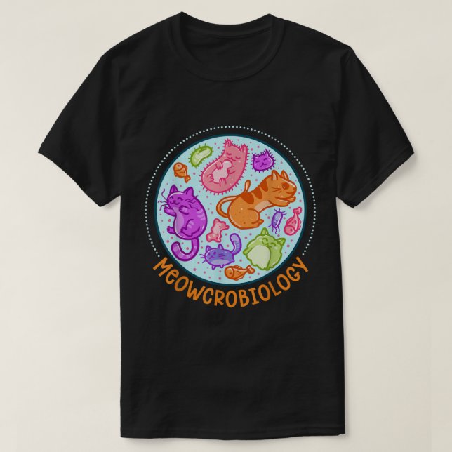 Meowcrobiology Cat Meow Microbiology Science Bacte T Shirt (Design framsida)