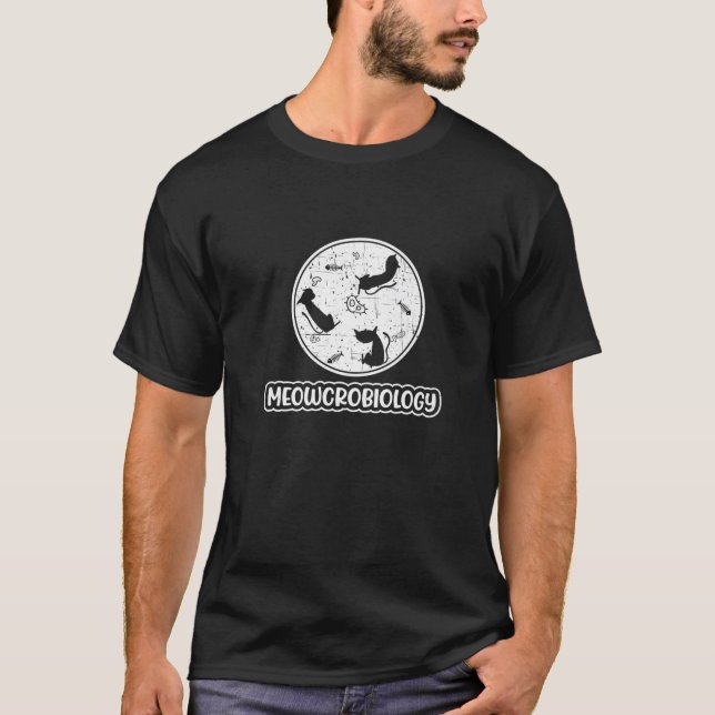 Meowcrobiology - Funny Microbiology Science Bacter T Shirt (Framsida)