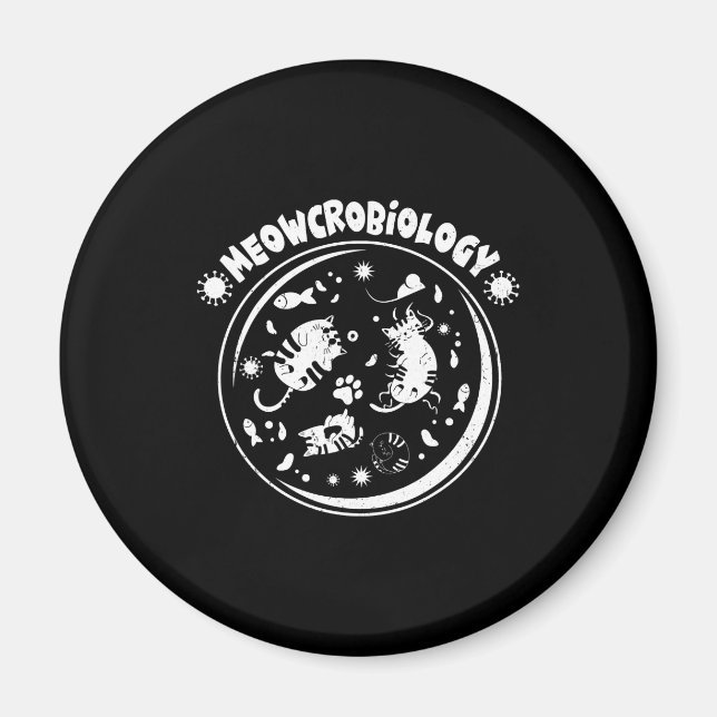 Meowcrobiology Microbiology Cute Kitten Science Magnet (Framsidan)