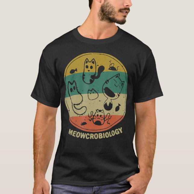 Meowcrobiology Microbiology Science Funny Cat Love T Shirt (Framsida)