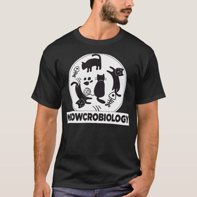 Meowcrobiology Science Funny Microbiology Cat Älsk T Shirt (Framsida)