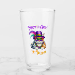 Meowdi Gras Mardi Gras med Kitten Tjock tisdag Glaskopp