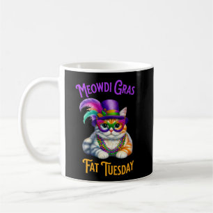 Meowdi Gras Mardi Gras med Kitten Tjock tisdag Kaffemugg