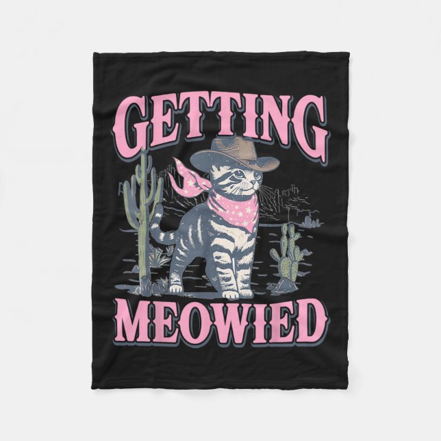 Meowdy Bachelorette Party Cowgirl Komma Meowied Fleecefilt (Framsidan)
