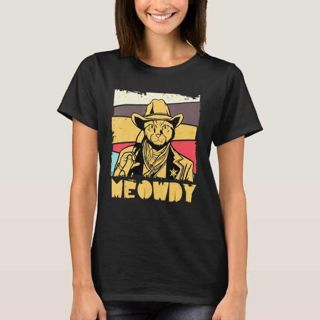 Meowdy Ca Texas Western Ca Meowdy Cat T Shirt (Framsida)