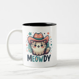 Meowdy Cactus cowboysöt katt Två-Tonad Mugg