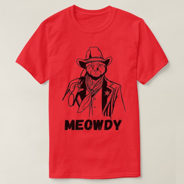 Meowdy Cat Funny Mashup Between Meow and Howdy  (2 T Shirt (Design framsida)
