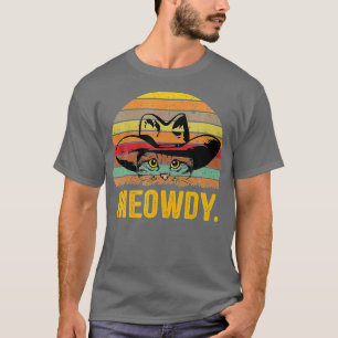 Meowdy Cat Funny Mashup mellan Meow och Howdy (3 T Shirt
