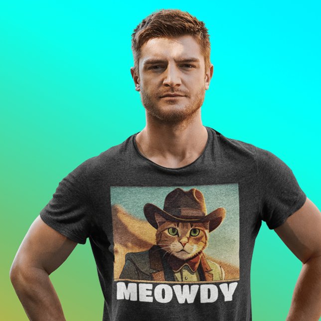 MEOWDY COWBOY CAT FUNNY T-SHIRTS (Skapare uppladdad)