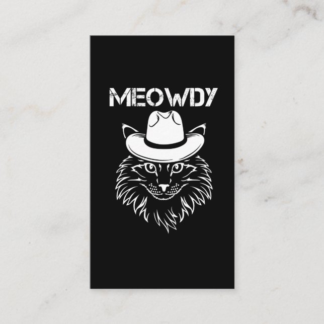 Meowdy Cowboy Cat Kitten Howdy Westernare djurminn Visitkort (Framsida)