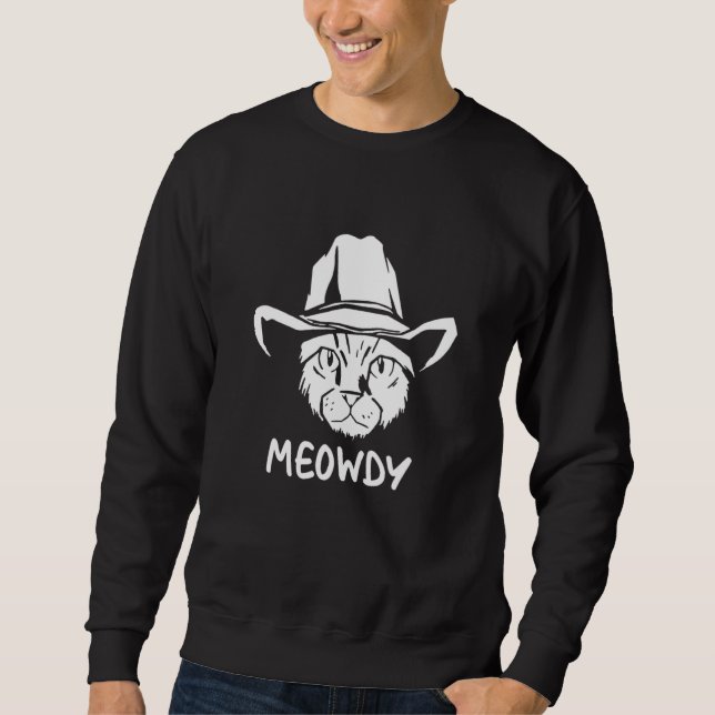 Meowdy Exas Cat Meme Lång Ärmad Tröja (Framsida)