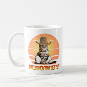 Meowdy Funny Cowboy Cat Kaffemugg