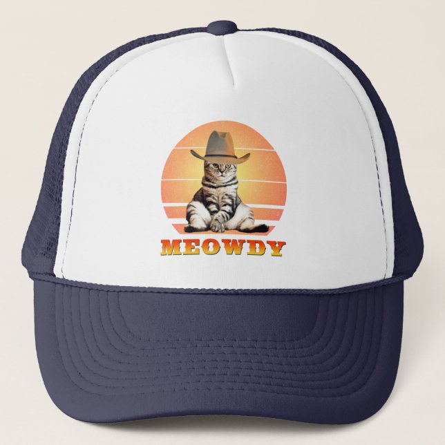 Meowdy Funny Cowboy Cat Keps (Framsida)