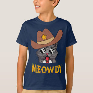 Meowdy! Funny Land Cat Wearing Cowboy Hat Gift T Shirt