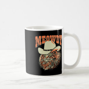 Meowdy! Funny Land Music Cat Cowboy Hat Vintage Kaffemugg