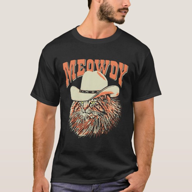 Meowdy Land Music Cat Cow T Shirt (Framsida)