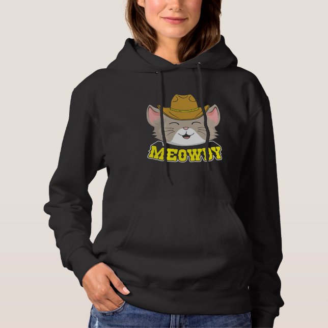 Meowdy  Mashup Between Meow and Howdy Cat T Shirt (Framsida)