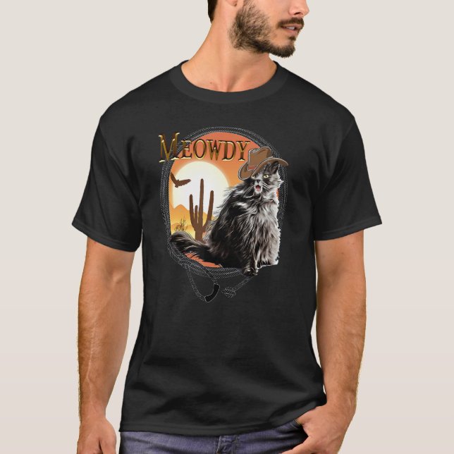 Meowdy Mashup Cat Meme T Shirt (Framsida)