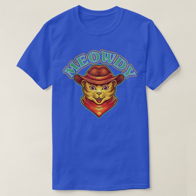 Meowdy Meow Howdy Funny Cat Meme Teas Cowboy Cat L T Shirt (Design framsida)