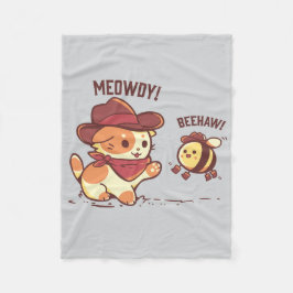 Meowdy och Beehaw Fleecefilt