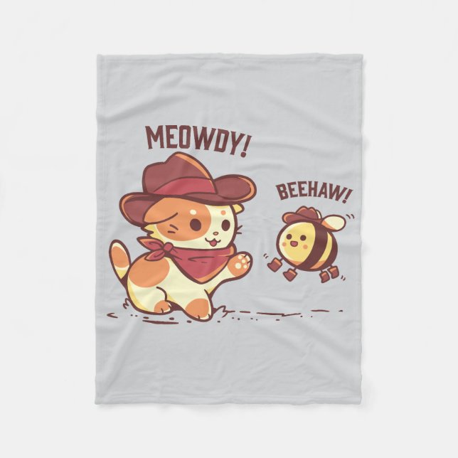 Meowdy och Beehaw Fleecefilt (Framsidan)