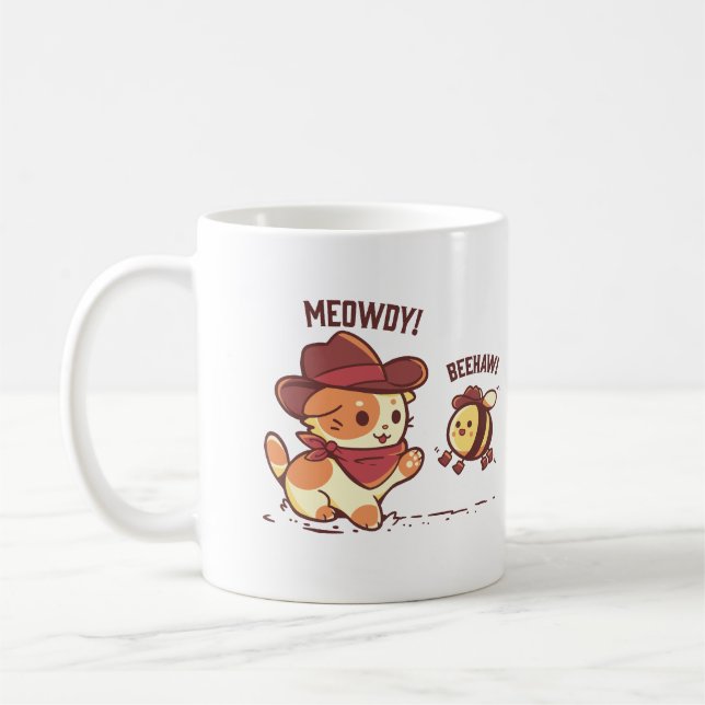 Meowdy och Beehaw Kaffemugg (Vänster)