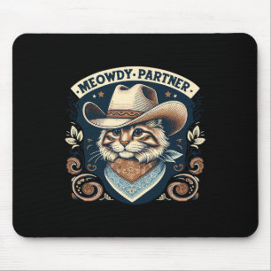 Meowdy Partner Cat Cowboy Hat Howdy Funny Land Musmatta