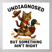 Meowdy-partner Poster, Mörken Cowboycatt Skriv ut