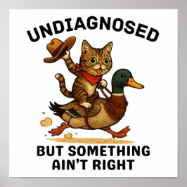 Meowdy-partner Poster, Mörken Cowboycatt Skriv ut Poster