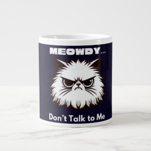 Meowdy Prata Inte Konstigt Med Mig Ilsken Katt T-S Jumbo Mugg