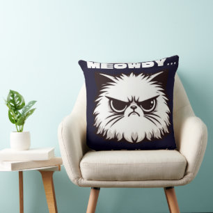 Meowdy Prata Inte Konstigt Med Mig Ilsken Katt T-S Kudde