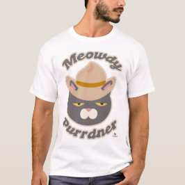 Meowdy Purrdner Cute Cowboy Hat Cat Slogan T Shirt